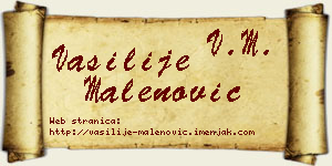Vasilije Malenović vizit kartica